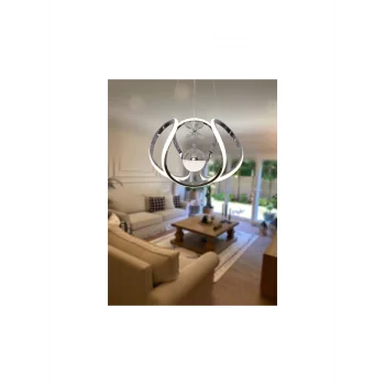 Kavis Modeli Krom Kaplama Tek Toplu 3 Renk Modüllü Ledli Avize