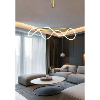 Ledli Yumuşak Boru Yuvarlak Modern Avize