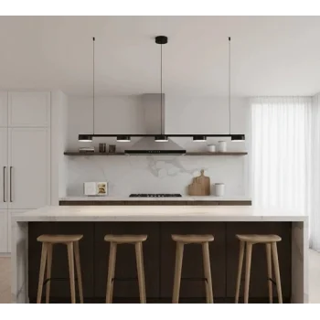 Linear Modern Siyah Renkli Ledli Sarkıt Avize