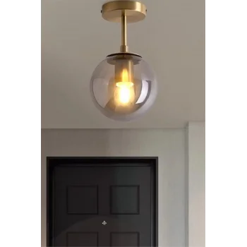 Mini Modern Spor Gold Füme Camlı Tavan Plofonyer
