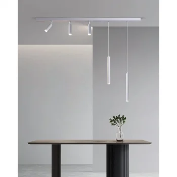 Mion Beyaz Led Spotlu Boru Sarkıt Avize