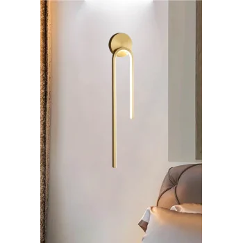 Modern Kablosuz Gold Led Pilli Aplik, Duvar Aplik ve İç Mekan Aplik