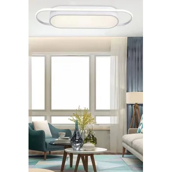 Modern Led Avize Plafonyer Üç Renkli Beyaz