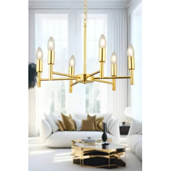 Vaneo 6 Lı Gold Modern Genç Odası Mutfak Salon Avize