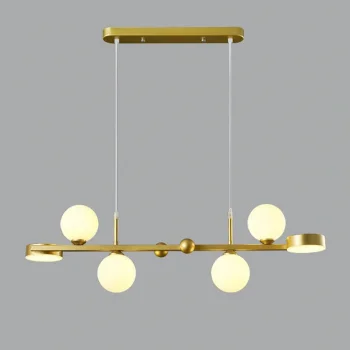 Now Buzlu Altın Opal Camlı Led Sarkıt Avize