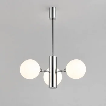 Roniu Modern Krom 3’lü Glop Camlı Sarkıt Avize