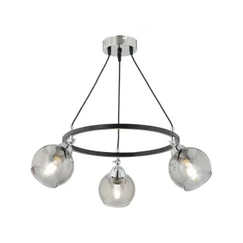 Flora 3lü Krom Modern Çemberli Avize