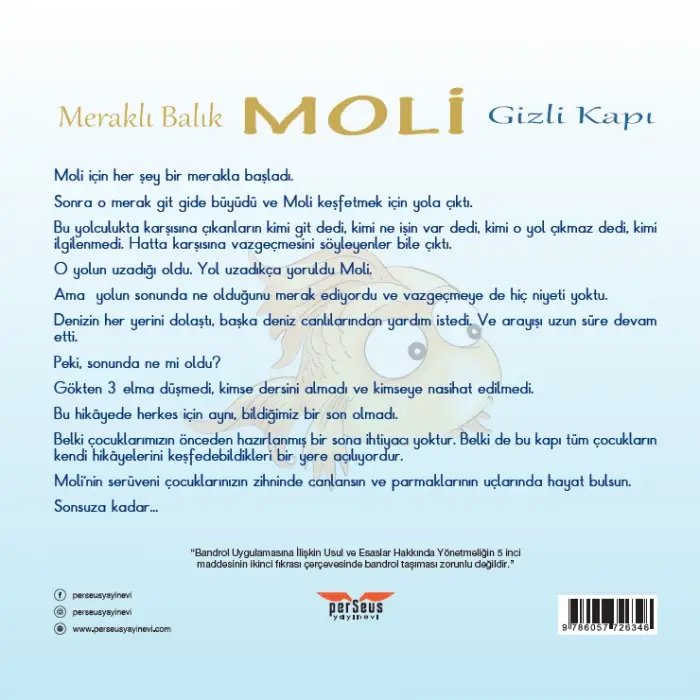 Meraklı Balık Moli - Gizli Kapı - Tuğçe Güzelyurt -Perseus Yayınevi -