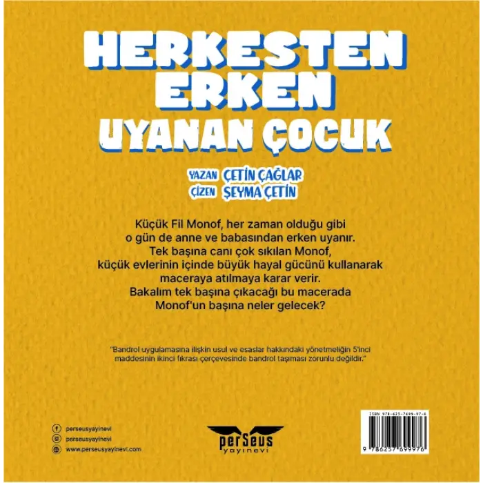 Herkesten Erken Uyanan Çocuk - Çetin Çağlar - Perseus Yayınevi -