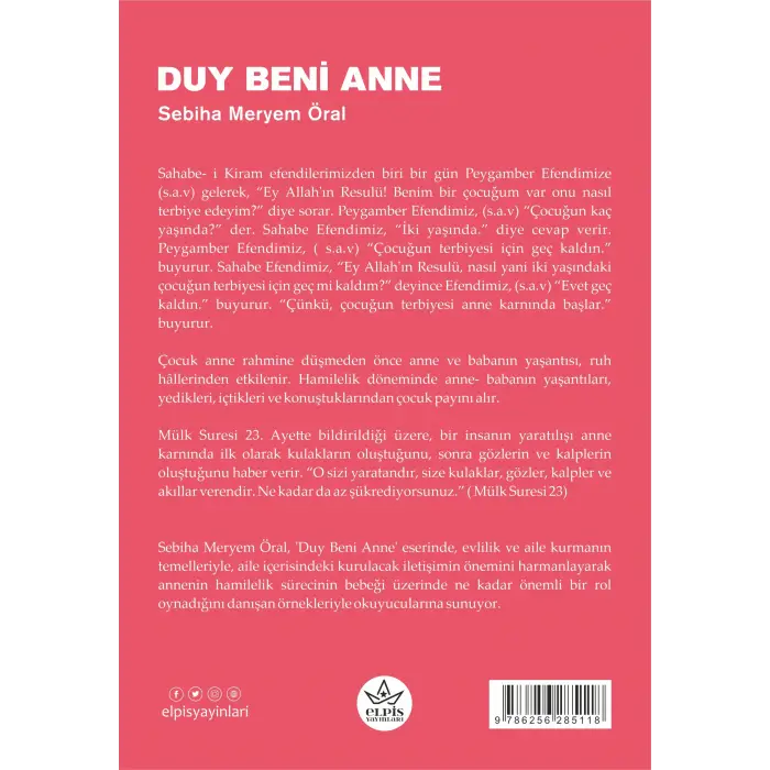 Duy Beni Anne - Sebiha Meryem Öral - Elpis Yayınları -