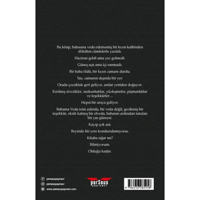 Babama Veda- Deniz Serin- Perseus Yayınevi