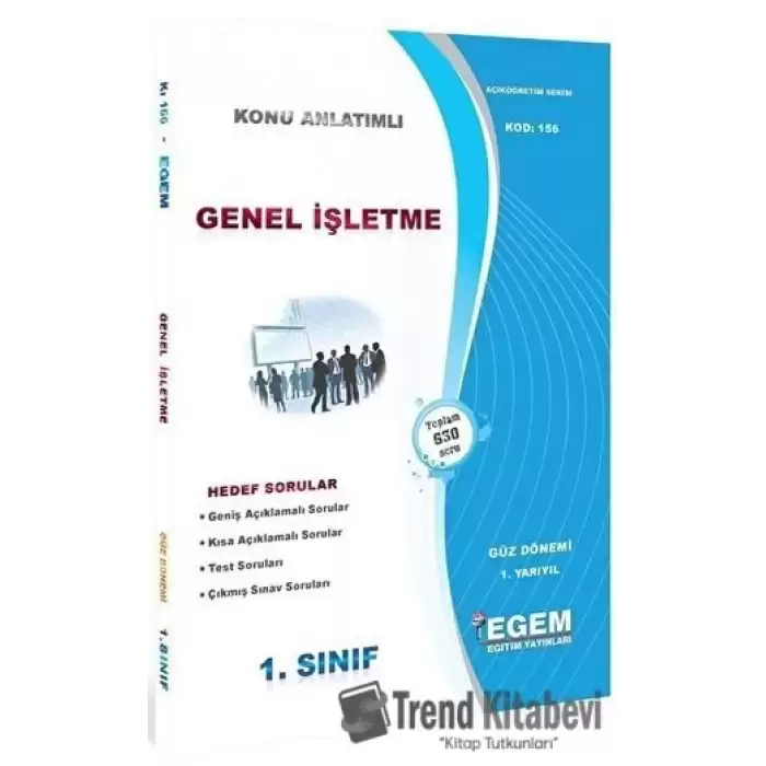 1. Sınıf 1. Yarıyıl Genel İşletme Konu Anlatımlı Soru Bankası - Kod 156