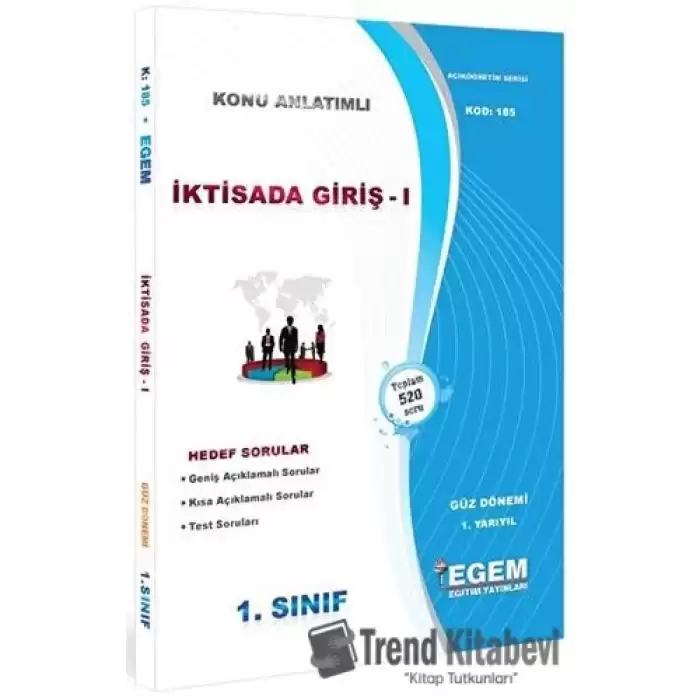 1. Sınıf 1. Yarıyıl İktisada Giriş 1 Konu Anlatımlı Soru Bankası - Kod 185