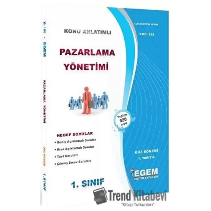 1. Sınıf 1. Yarıyıl Pazarlama Yönetimi Konu Anlatımlı Soru Bankası - Kod 165