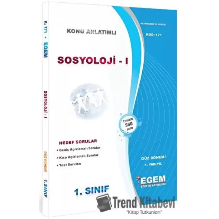 1. Sınıf 1. Yarıyıl Sosyoloji 1 Konu Anlatımlı Soru Bankası - Kod 171