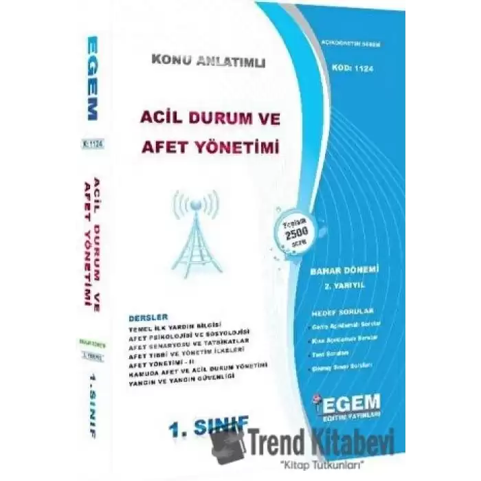 1. Sınıf 2. Yarıyıl Acil Durum Ve Afet Yönetimi