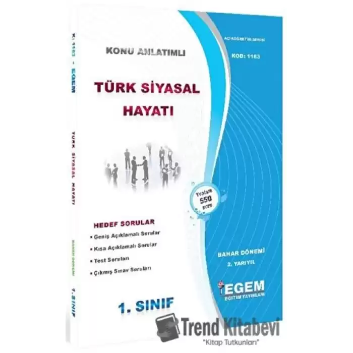 1. Sınıf 2. Yarıyıl Konu Anlatımlı Türk Siyasal Hayatı - Kod 1163