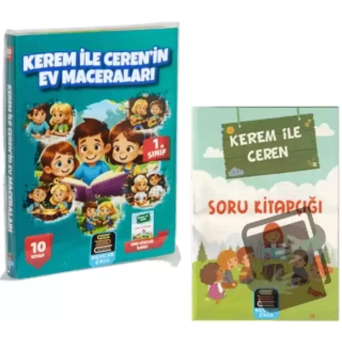 1. Sınıf Okuma Seti Kerem İle Ceren Ev Maceraları 10 Kitap + Soru Kitapçığı İlaveli