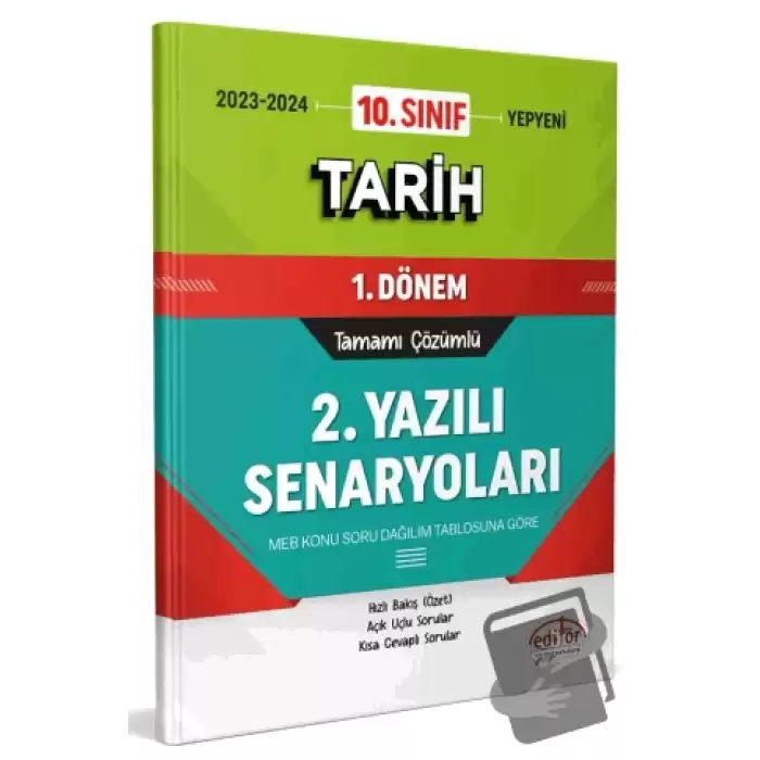 10. Sınıf Tarih 1. Dönem Ortak Sınavı 2. Yazılı Senaryoları Tamamı Çözümlü