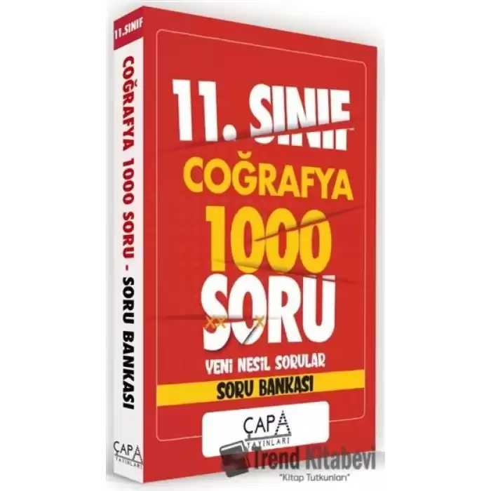 11. Sınıf Coğrafya 1000 Soru Yeni Nesil Sorular - Soru Bankası