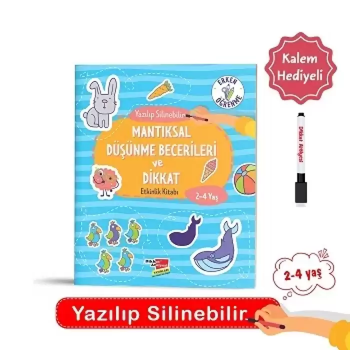 2-4 Yaş Mantıksal Düşünme Becerileri ve Dikkat Etkinlik Kitabı