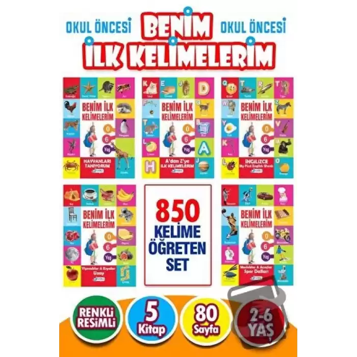 2-6 Yaş Benim İlk Kelimelerim Seti Etkinlikleri Seti - 5 Kitap