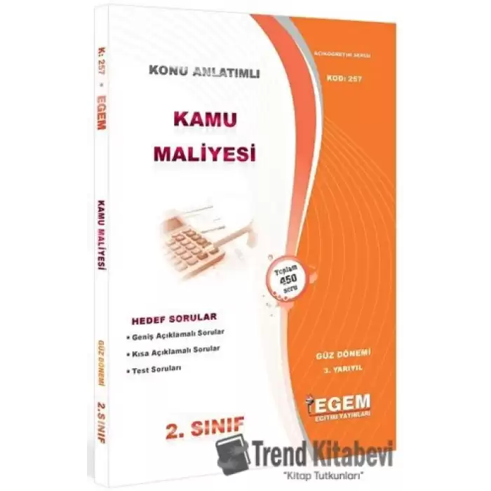 2. Sınıf 3. Yarıyıl Kamu Maliyesi Konu Anlatımlı Soru Bankası - Kod 257