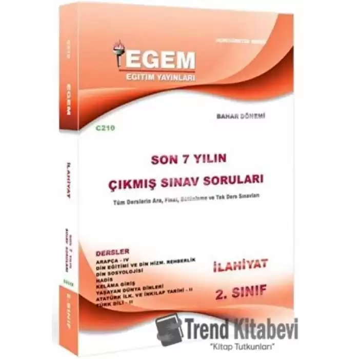 2. Sınıf İlahiyat Bahar Dönemi Çıkmış Sınav Soruları 2011 - 2018 4. Yarıyıl C210