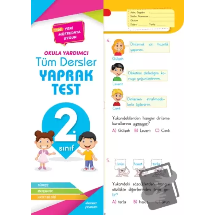 2. Sınıf Tüm Dersler Yaprak Test