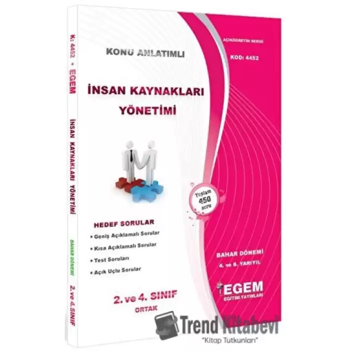 2. ve 4. Sınıf 4. ve 8. Yarıyıl Konu Anlatımlı İnsan Kaynakları Yönetimi - Kod 4452