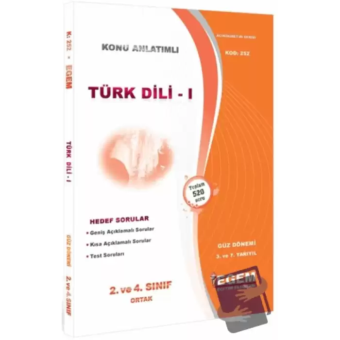 2. ve 4. Sınıf Ortak 3. ve 7. Yarıyıl Türk Dili 1 Konu Anlatımlı Soru Bankası