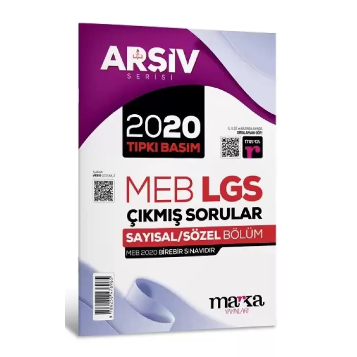 2020 LGS 8. Sınıf ARŞİV Serisi Tıpkı Basım Çıkmış Sorular Tamamı Video Çözümlü