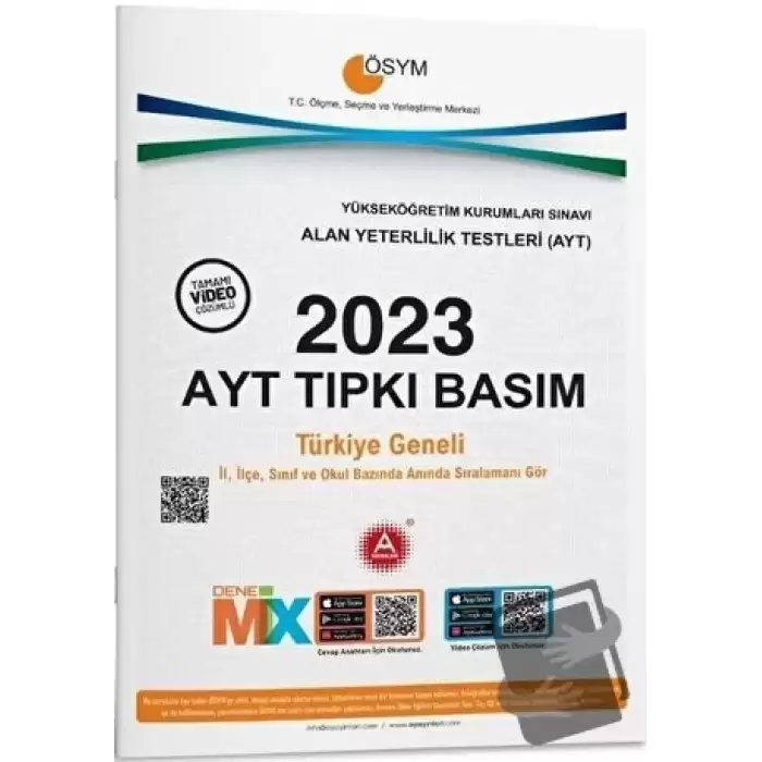 2023 AYT Tıpkı Basım Çıkmış Sorular