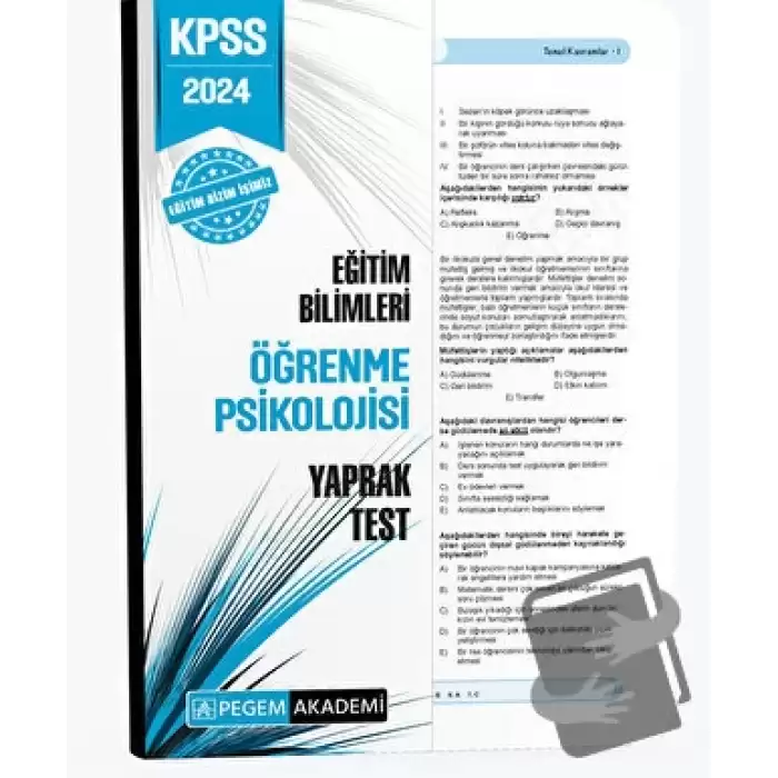 2024 KPSS Eğitim Bilimleri Öğrenme Psikolojisi Yaprak Test