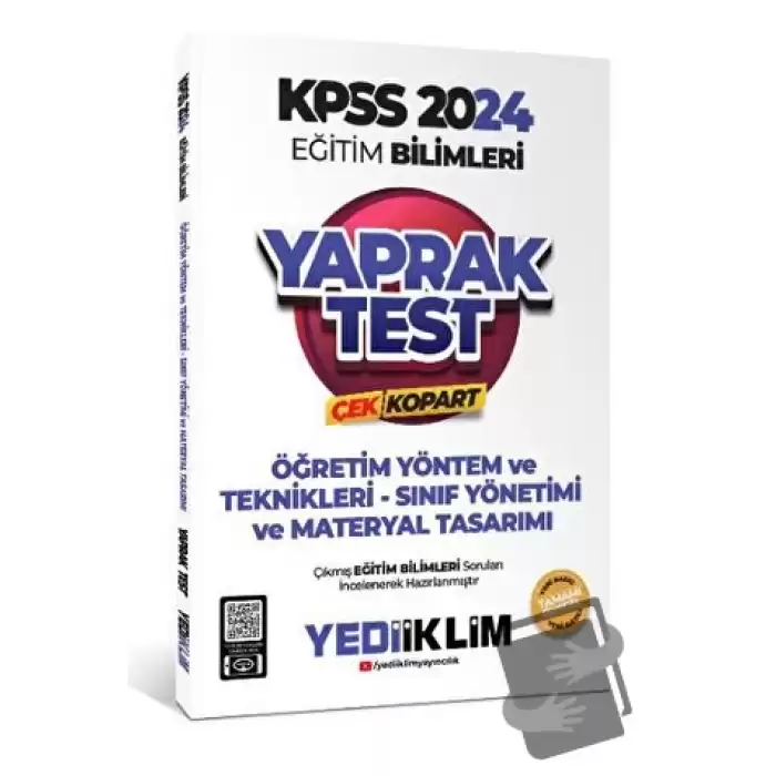 2024 KPSS Eğitim Bilimleri Öğretim Yöntem ve Teknikleri Çek Kopart Yaprak Test