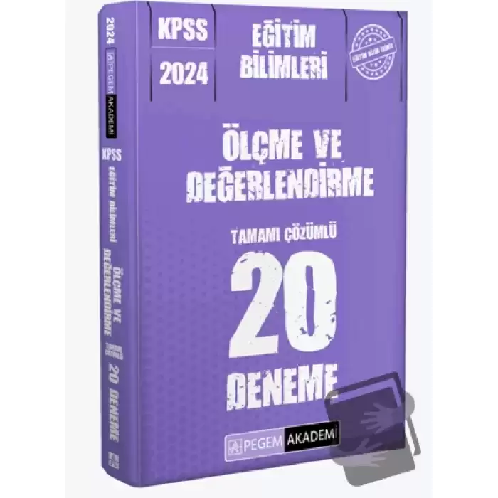 2024 KPSS Eğitim Bilimleri Ölçme ve Değerlendirme 20 Deneme