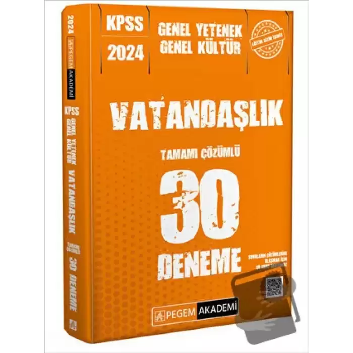 2024 KPSS Genel Kültür Genel Yetenek Vatandaşlık 30 Deneme