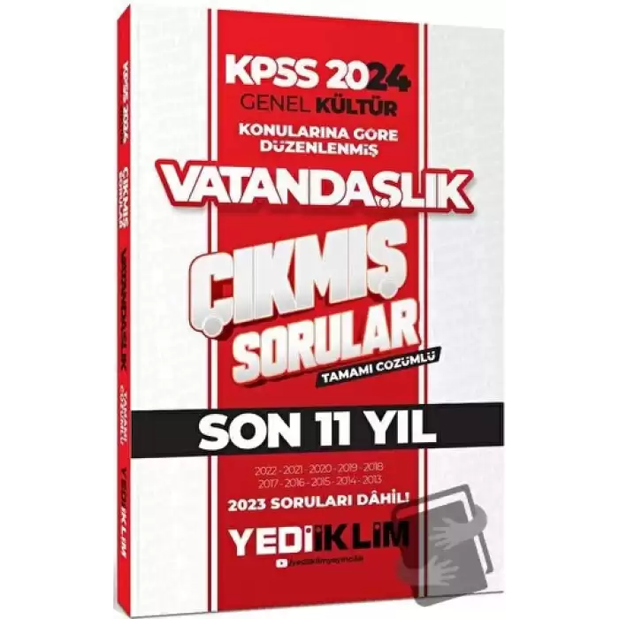 2024 KPSS Genel Kültür Lisans Vatandaşlık Konularına Göre Tamamı Çözümlü Çıkmış Sorular