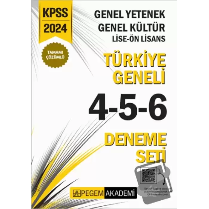 2024 KPSS Genel Yetenek Genel Kültür Lise-Ön Lisans Tamamı Çözümlü Türkiye Geneli Deneme Sınavı 4-5-6 (3lü Deneme Seti)