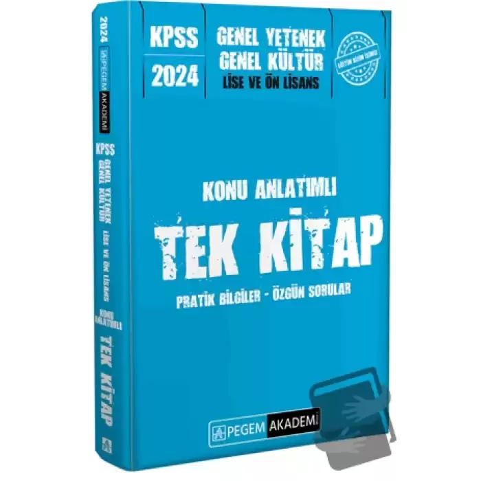 2024 KPSS Genel Yetenek Genel Kültür Lise ve Önlisans Konu Anlatımlı Tek Kitap