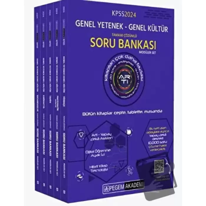 2024 KPSS Genel Yetenek Genel Kültür Tamamı Çözümlü Soru Bankası Seti - 5 Kitap