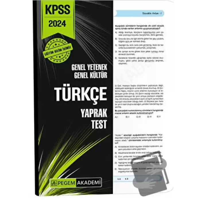 2024 KPSS Genel Yetenek Genel Kültür Türkçe Yaprak Test