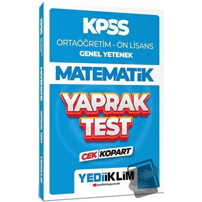 2024 KPSS Ortaöğretim - Ön Lisans Genel Yetenek Matematik Çek Kopart Yaprak Test