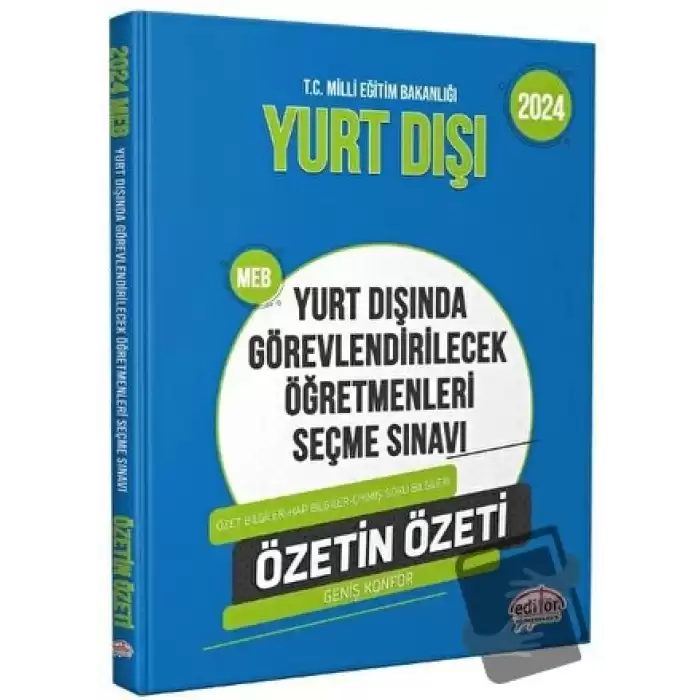 2024 MEB Yurt Dışında Görevlendirilecek Öğretmenleri Seçme Sınavı Özetin Özeti