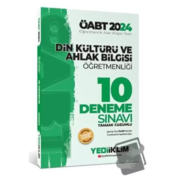 2024 ÖABT Din Kültürü Ve Ahlak Bilgisi Öğretmenliği Tamamı Video Çözümlü 10 Deneme Sınavı