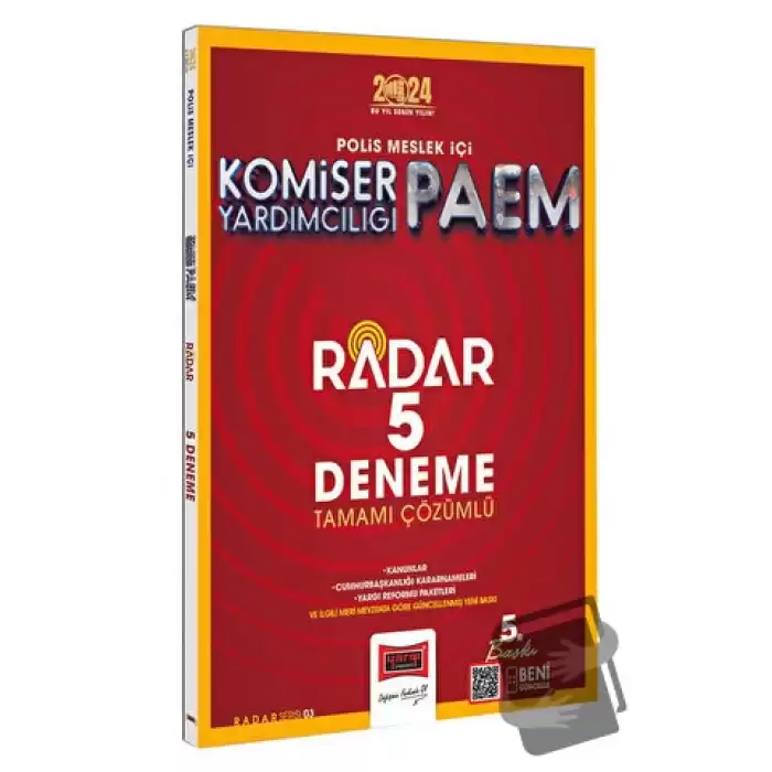 2024 Polis Meslek İçi PAEM Komiser Yardımcılığı Radar 5 Deneme