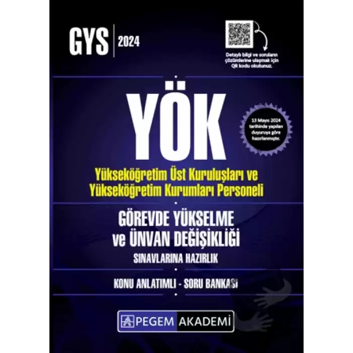 2024 YÖK Görevde Yükselme ve Ünvan Değişikliği Konu Anlatımlı Soru Bankası