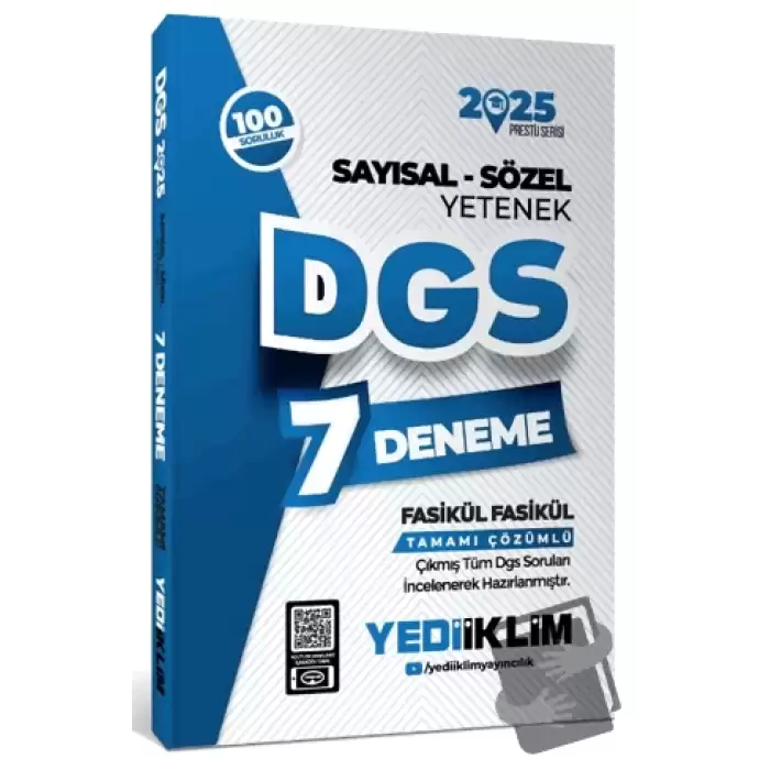 2025 DGS Sayısal-Sözel Yetenek 7 Fasikül Deneme