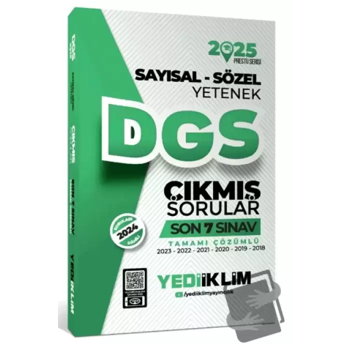 2025 DGS Sayısal Sözel Yetenek Tamamı Çözümlü Son 7 Sınav Çıkmış Sorular