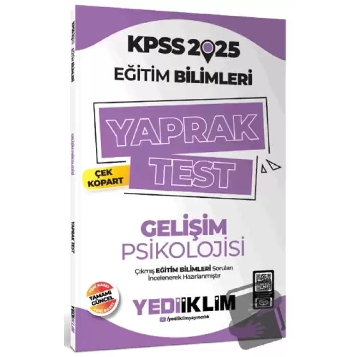 2025 KPSS Eğitim Bilimleri Gelişim Psikolojisi Çek Kopart Yaprak Test